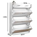 Armário de Sapatos com 3 Portas e 2 Gavetas